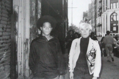 Andy Warhol walking in New York with Jean-Michel Basquiat, featured on Andy Warhol Amsterdam page